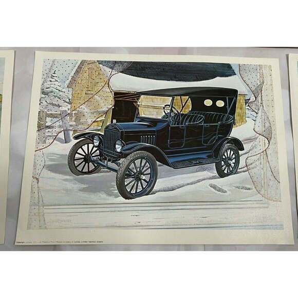 Firestone Vtg 1970s Six-Piece 11x15 Classic Cars Art Prints Set Canada 50th Anni - Picture 3 of 9